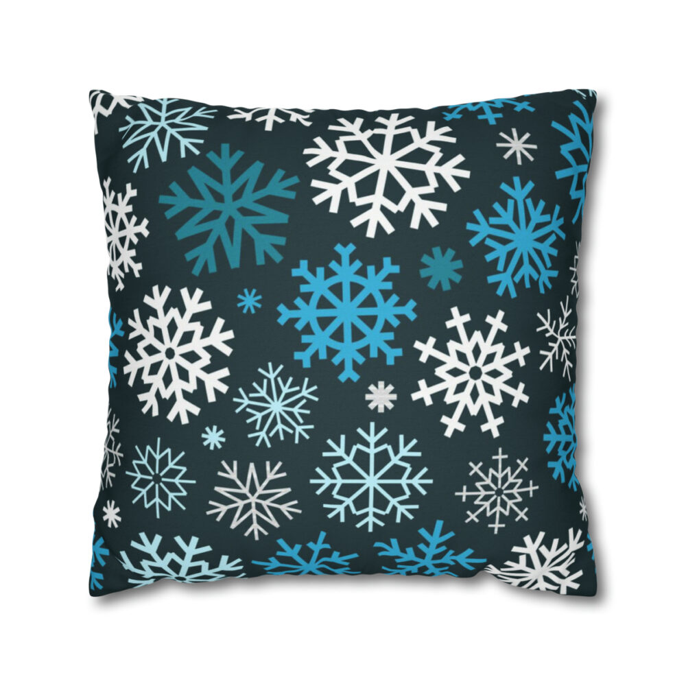 Snowflakes Blue Throw Pillow Covers