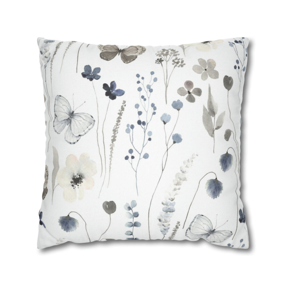 White Floral Throw Pillow Cover