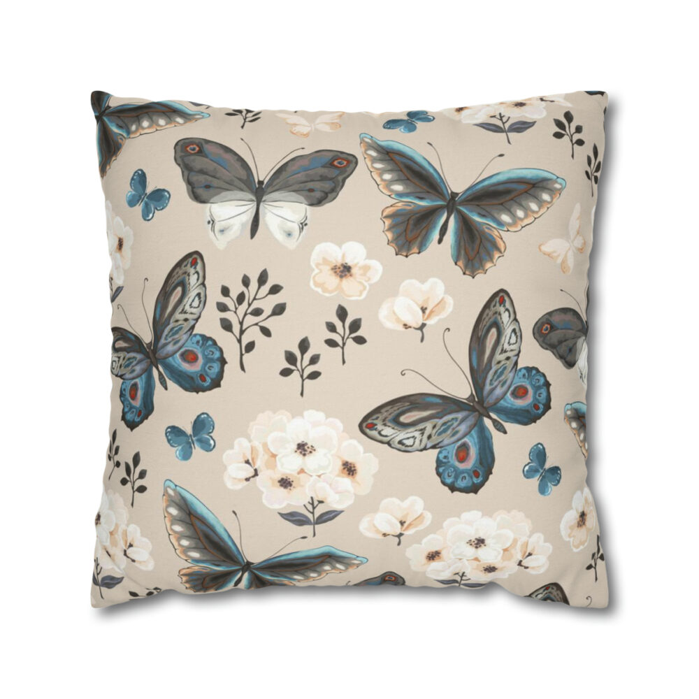 Cream Butterflies Pillow Covers