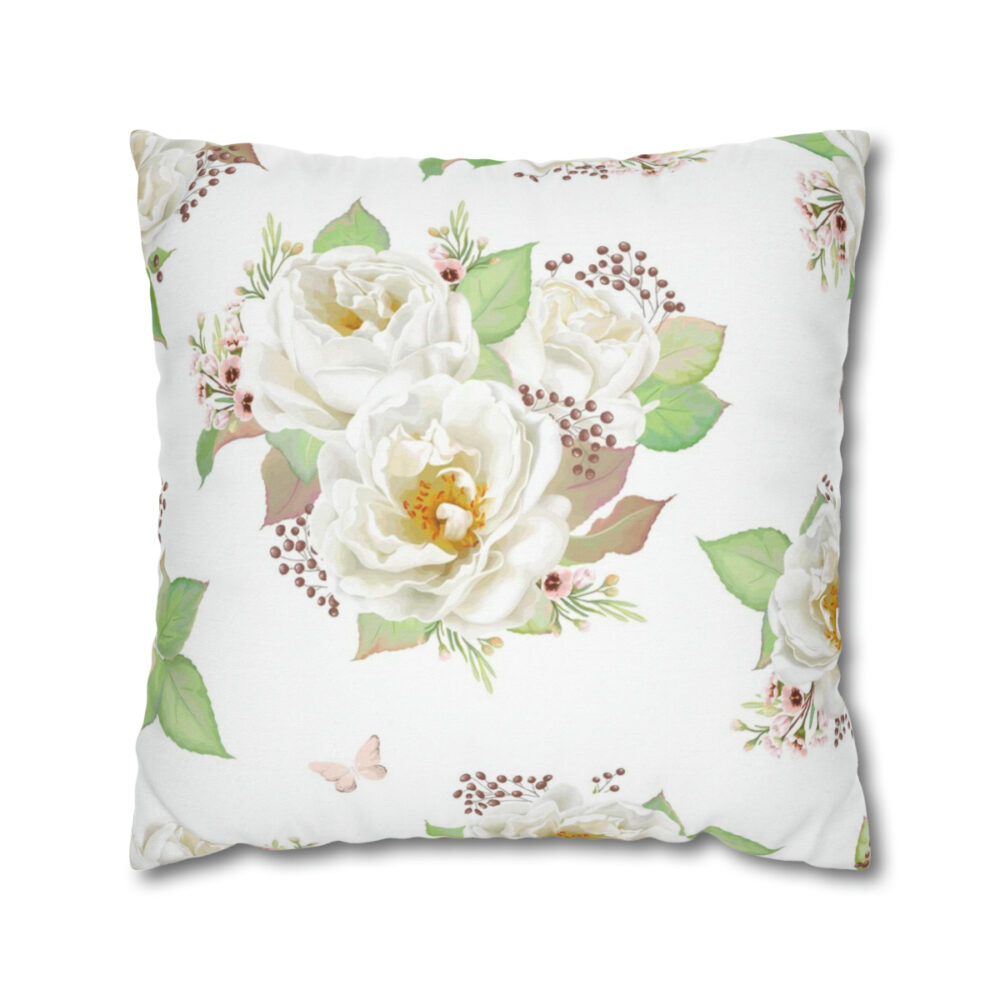 White Roses Throw Pillow Covers