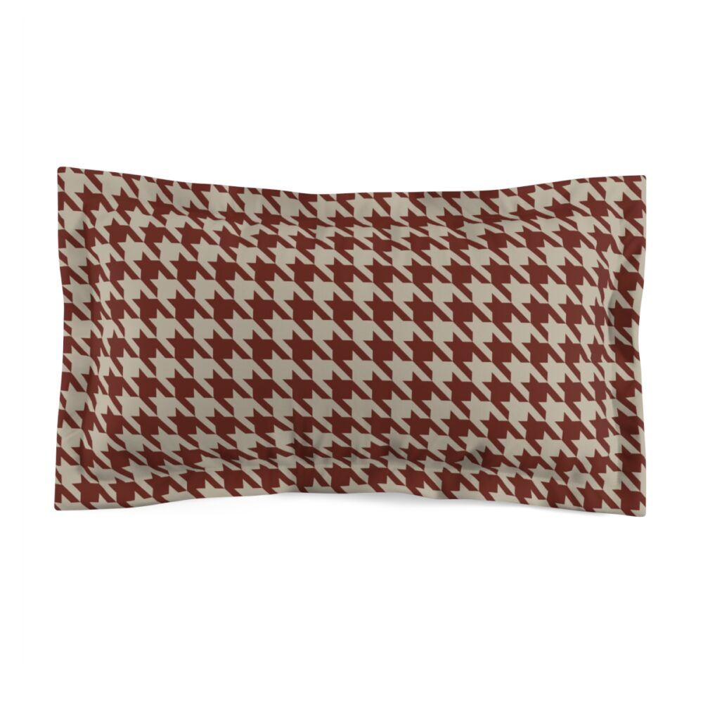 Beige & Red Houndstooth Pillow Shams