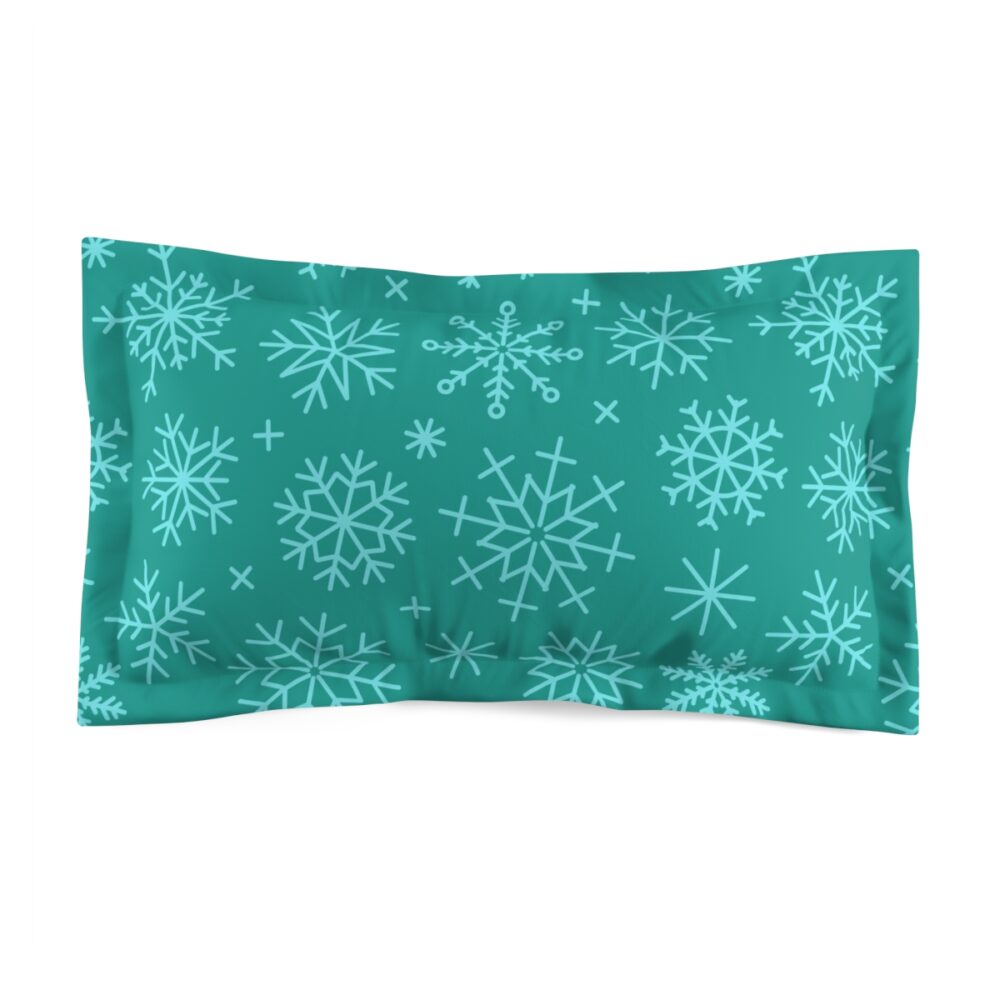 Cute Teal Snowflakes Decorative Pillow Shams