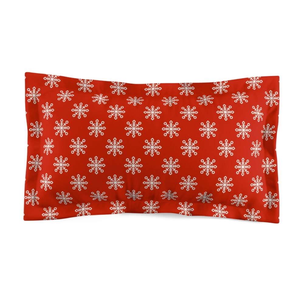 Red and White Snowflakes Pillow Shams