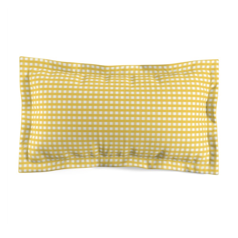 Yellow Checkered King Size Pillow Shams