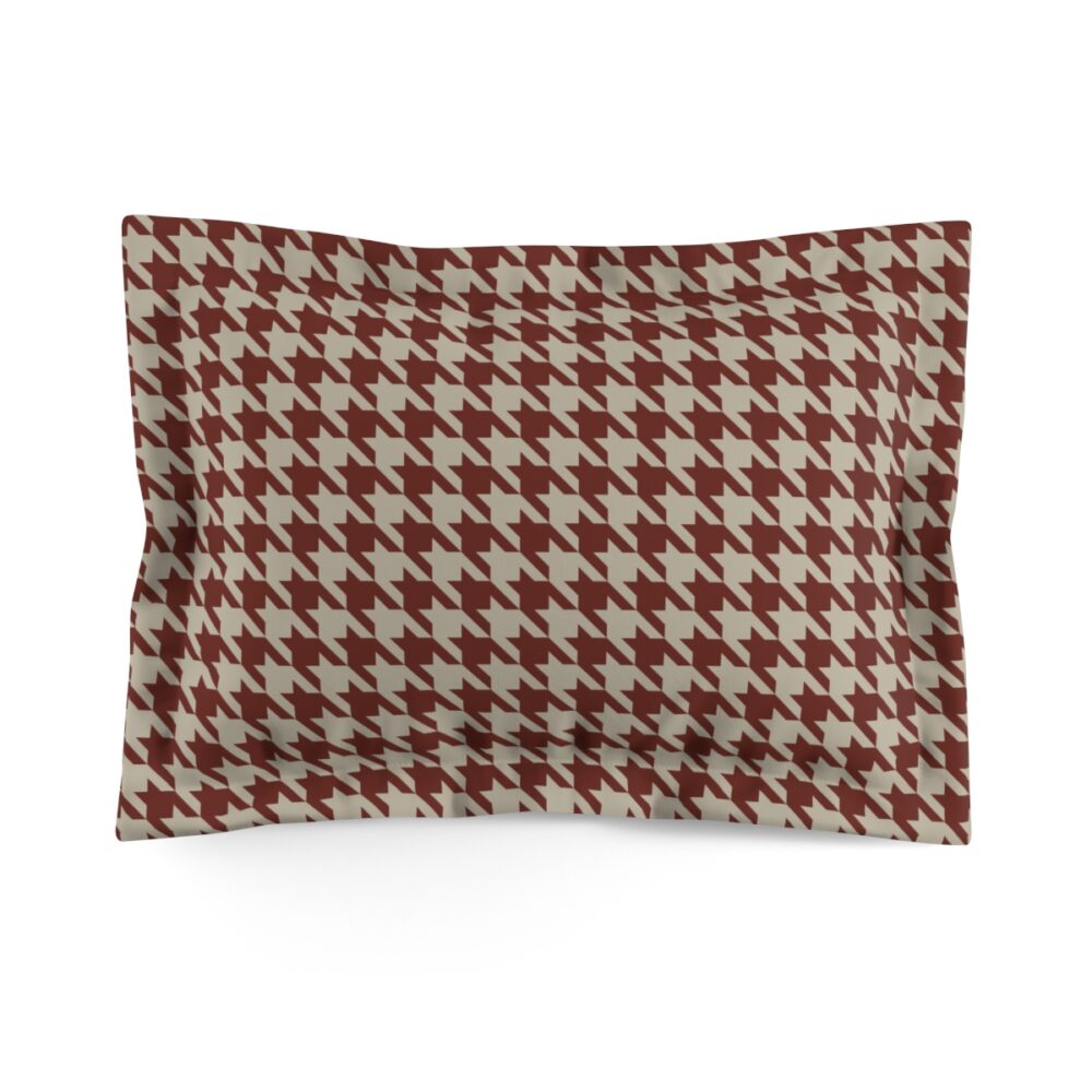 Beige & Red Houndstooth Pillowcase