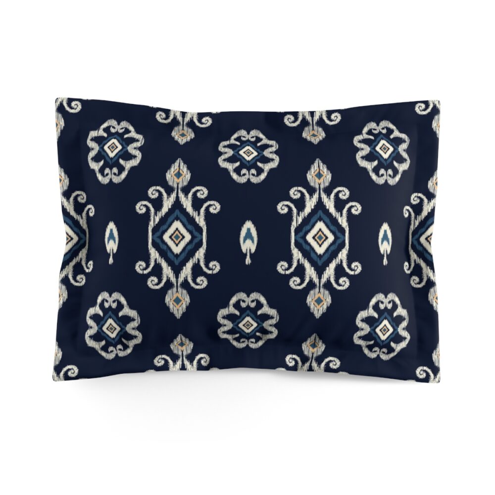 Navy Blue Ikat Pillow Shams