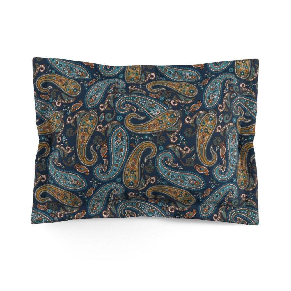 Navy Paisley Pillow Shams