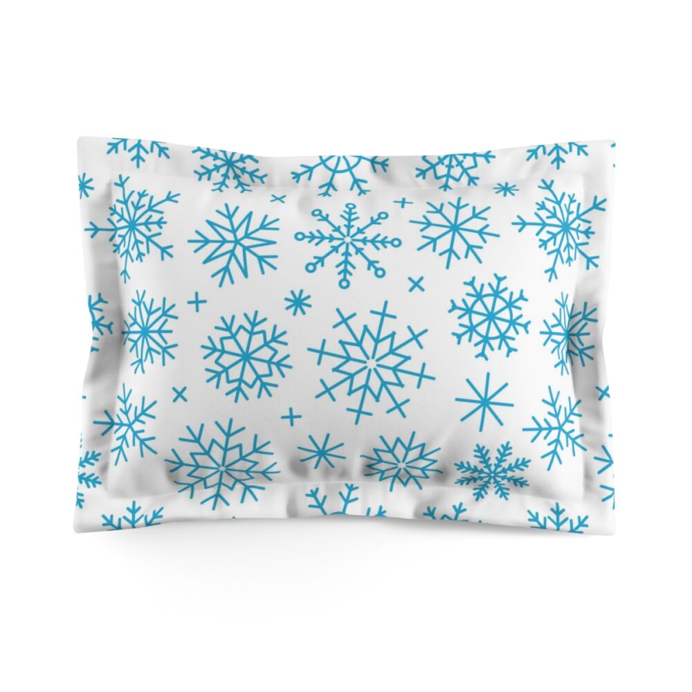 Blue and White Snowflakes Holiday Pillow Shams