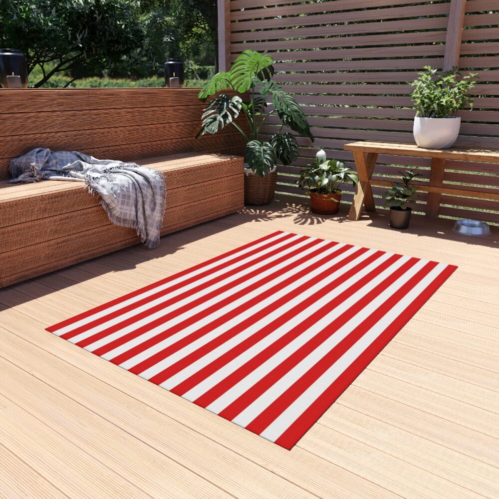 Red Striped Outdoor Rugs