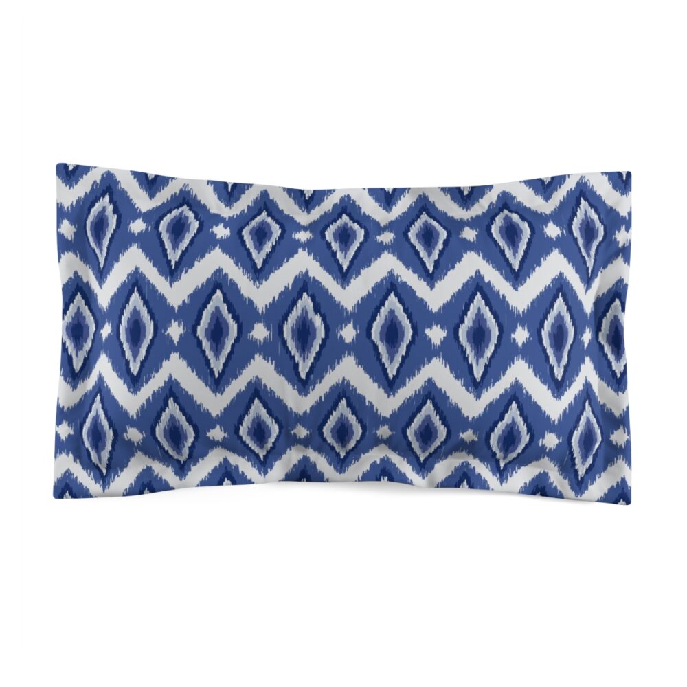 Blue and White Ikat King Pillow Shams