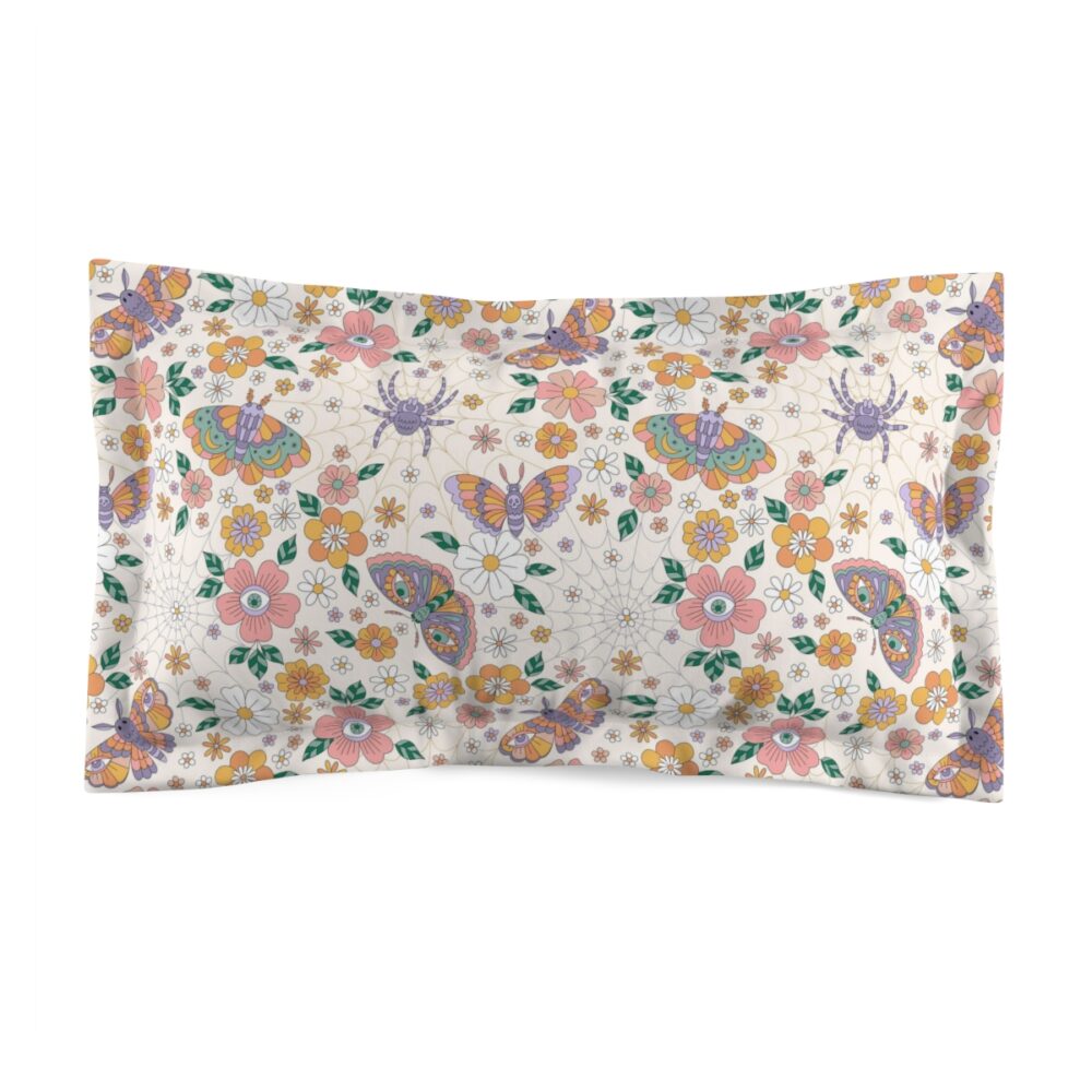 Beige Floral King Size Pillow Shams