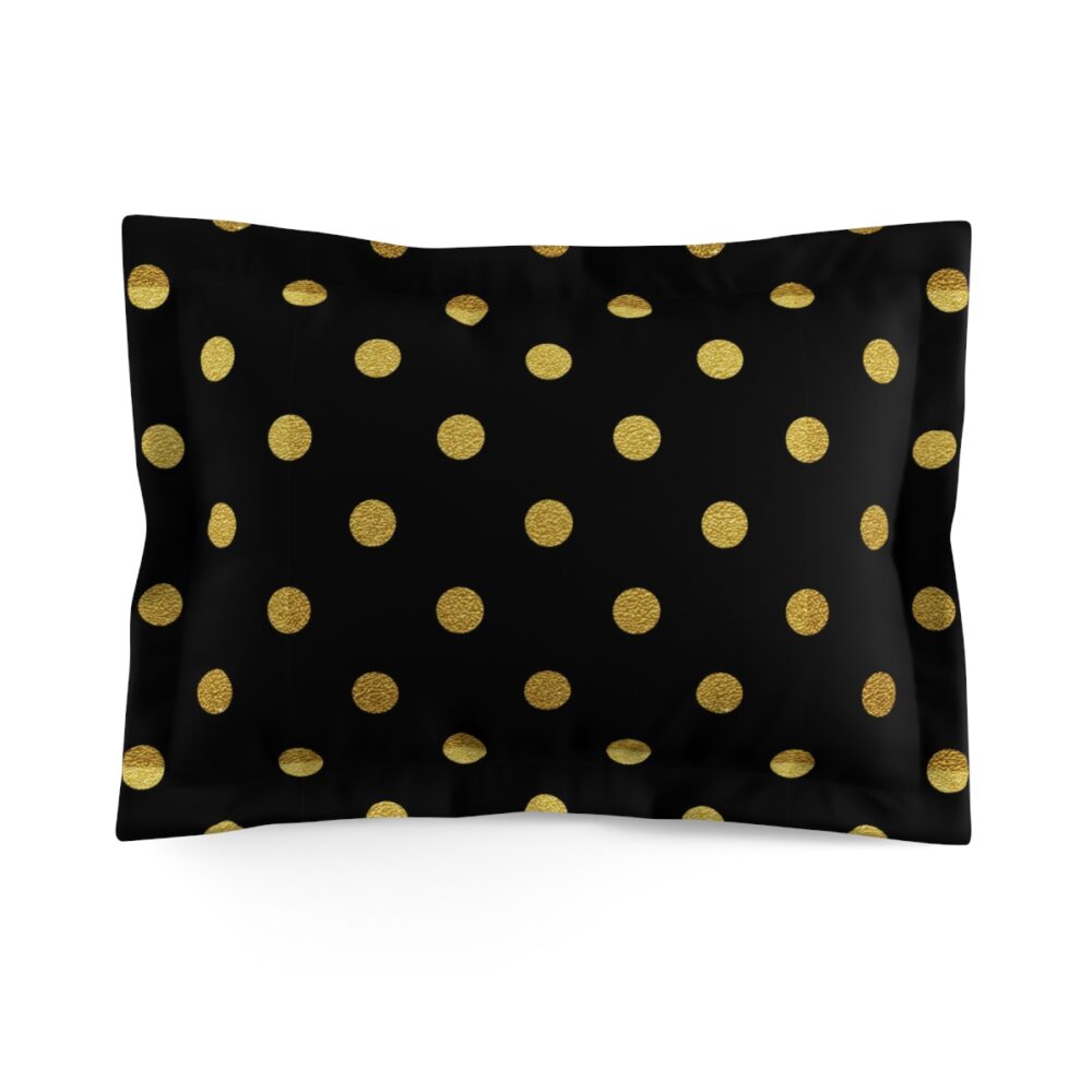 Black and Gold Polka Dot Pillow Shams