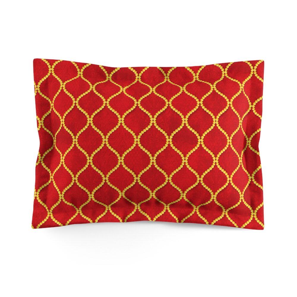 Red & Gold Pearls Pillow Shams