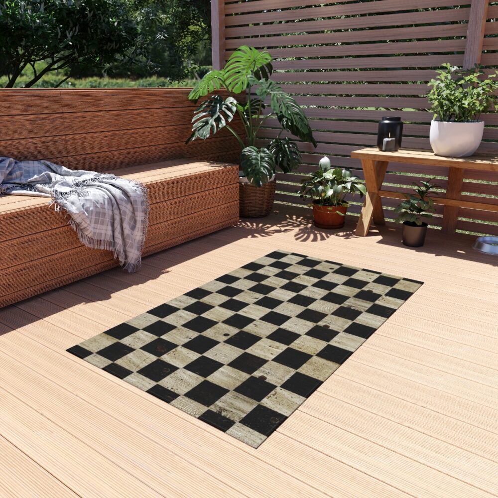 Black Checkered Outdoor Rugs