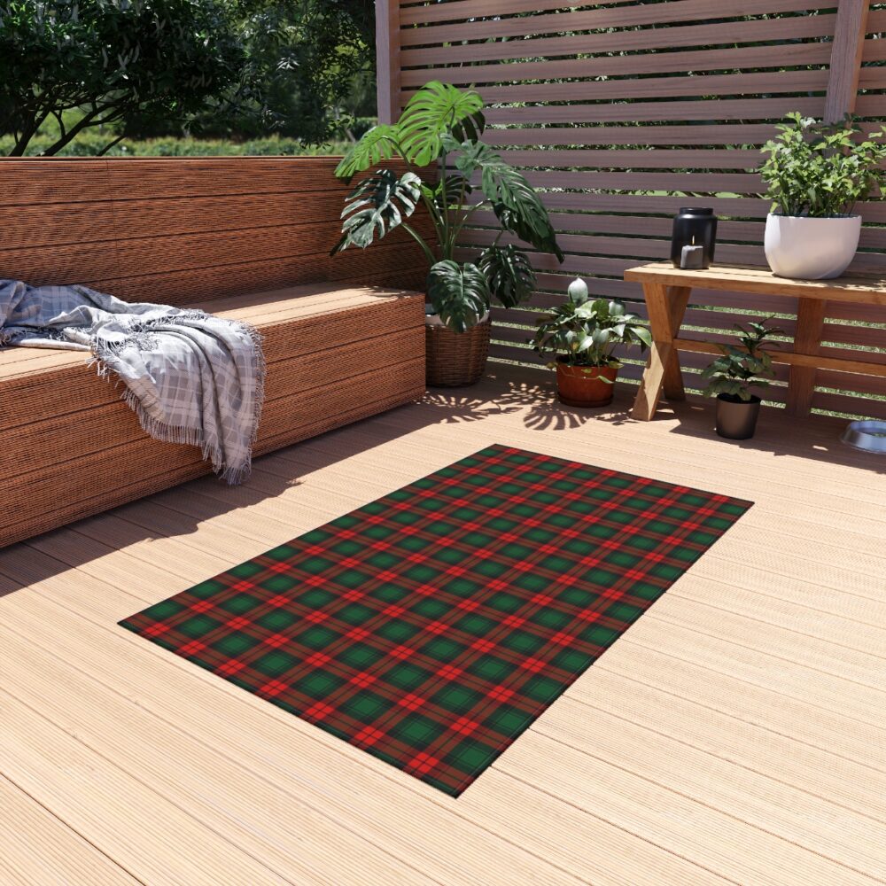 Red Christmas Plaid Outdoor Rugs