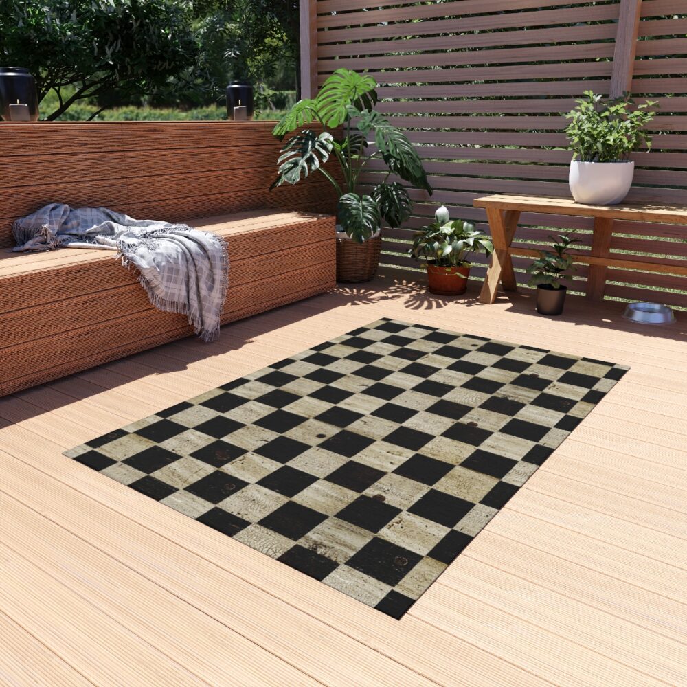 Black Checkered Outdoor Rugs