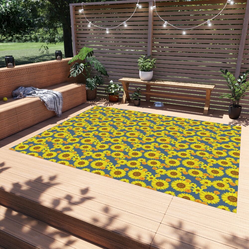 Yellow Sunflowers Outdoor Rugs for Balcony