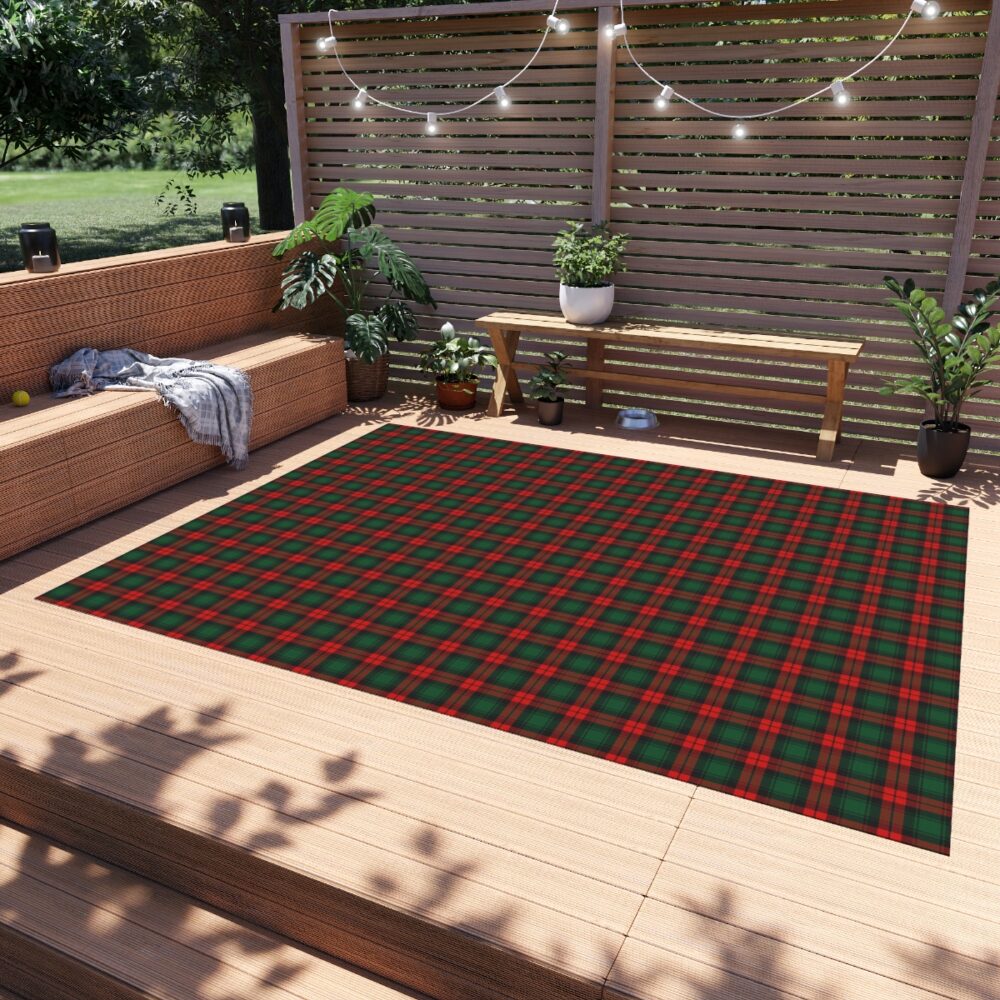 Red Plaid Outdoor Rugs 8 x 10 Ft