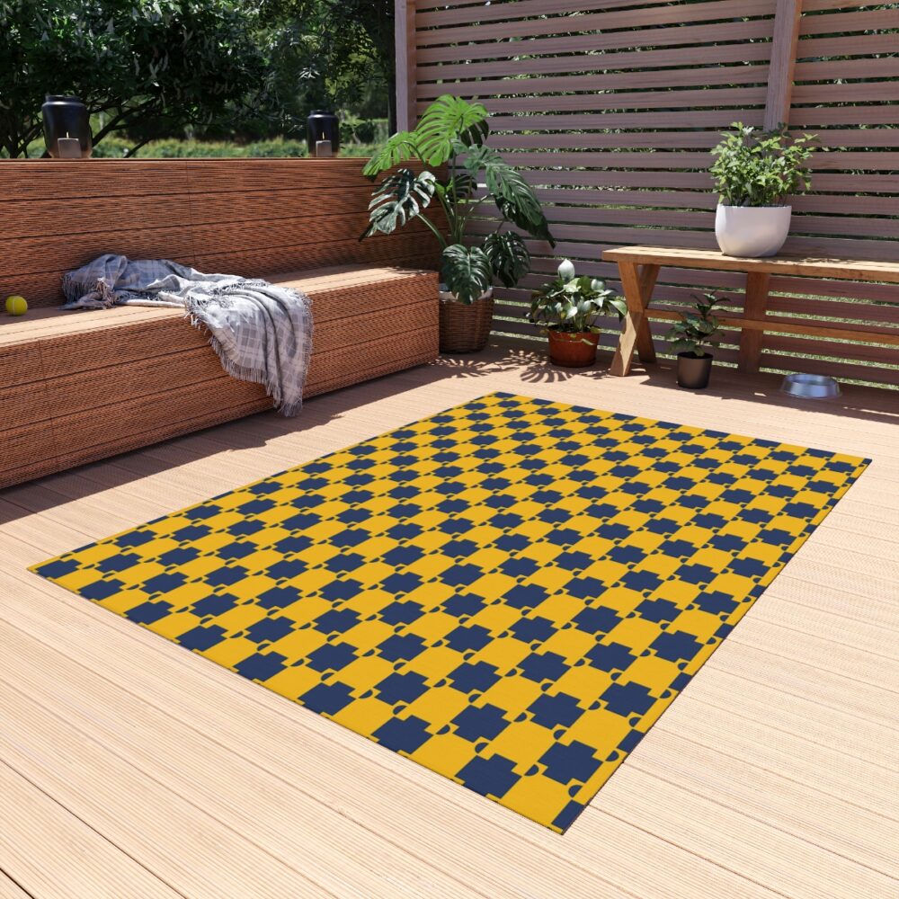 Blue & Yellow Chessboard Rugs