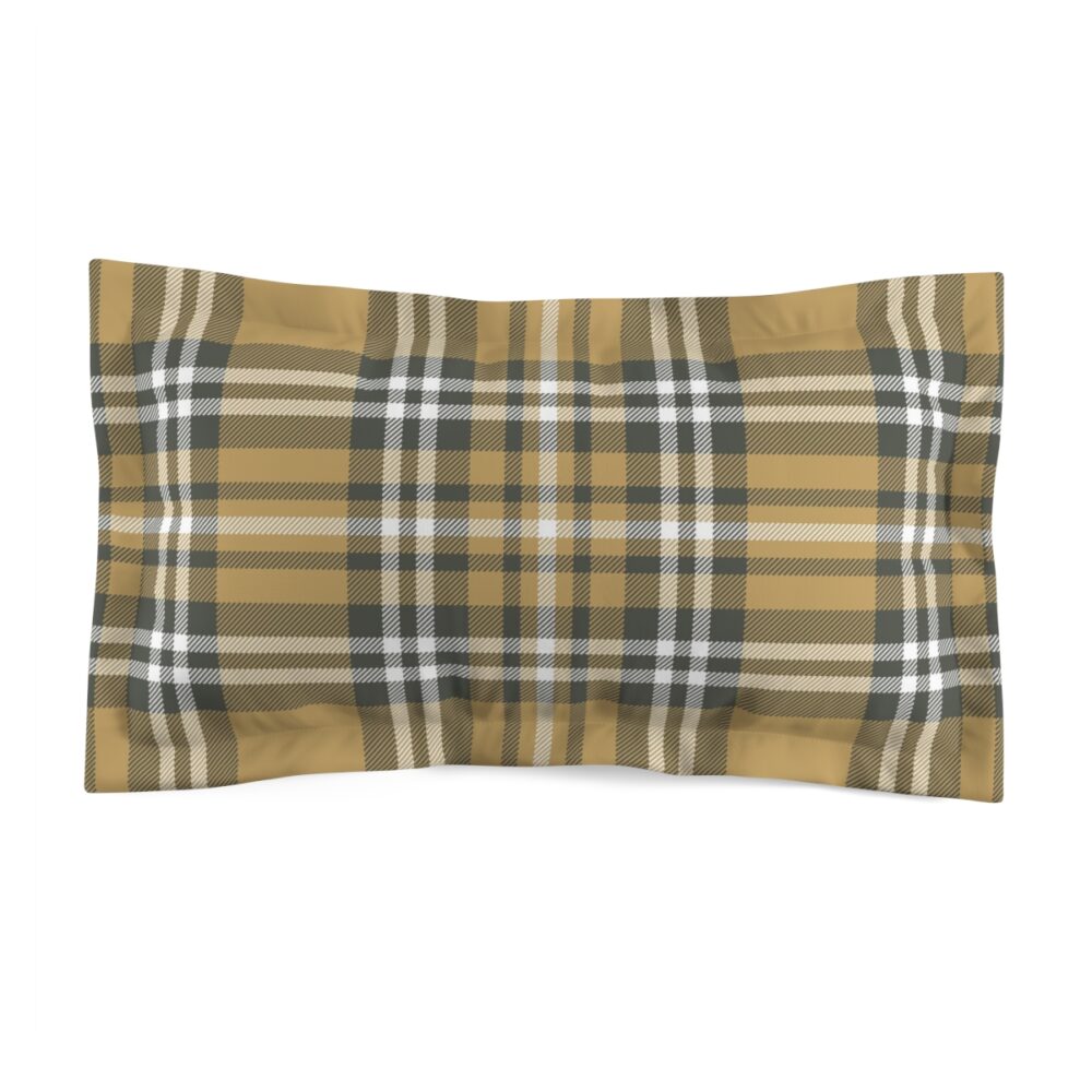 Gold Plaid King Pillow Shams