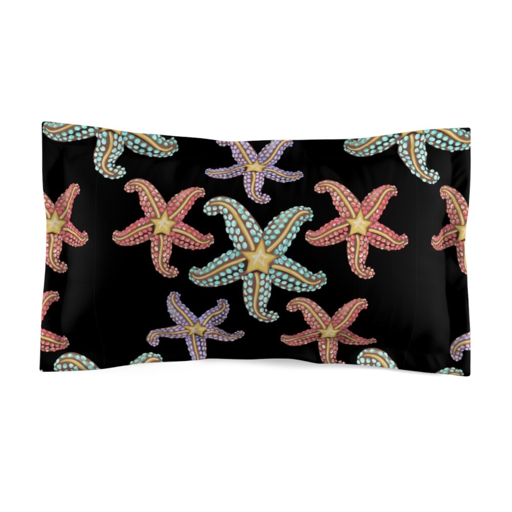 Black Starfish King Pillow Shams