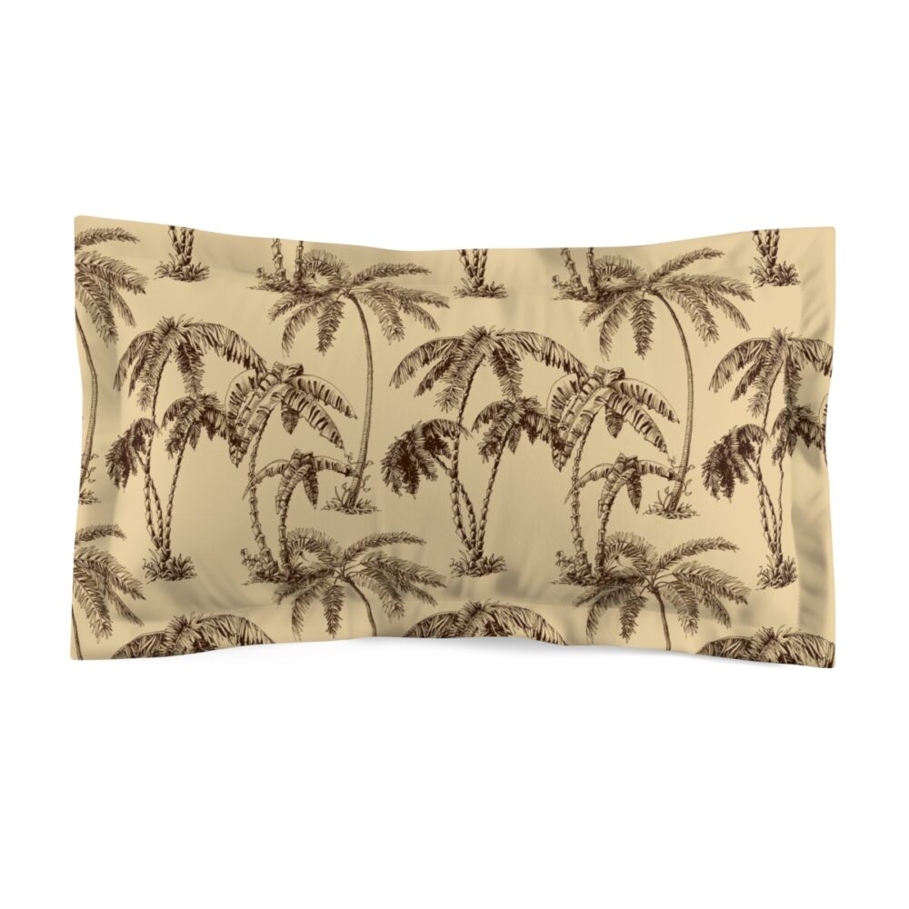 Beige Palm Tree King Pillow Shams