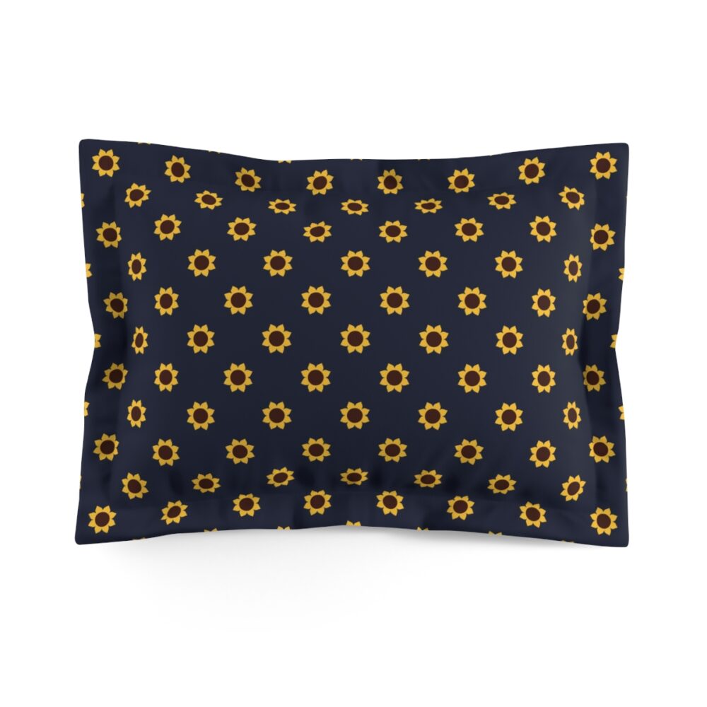 Dark Blue Sunflowers Pillow Shams