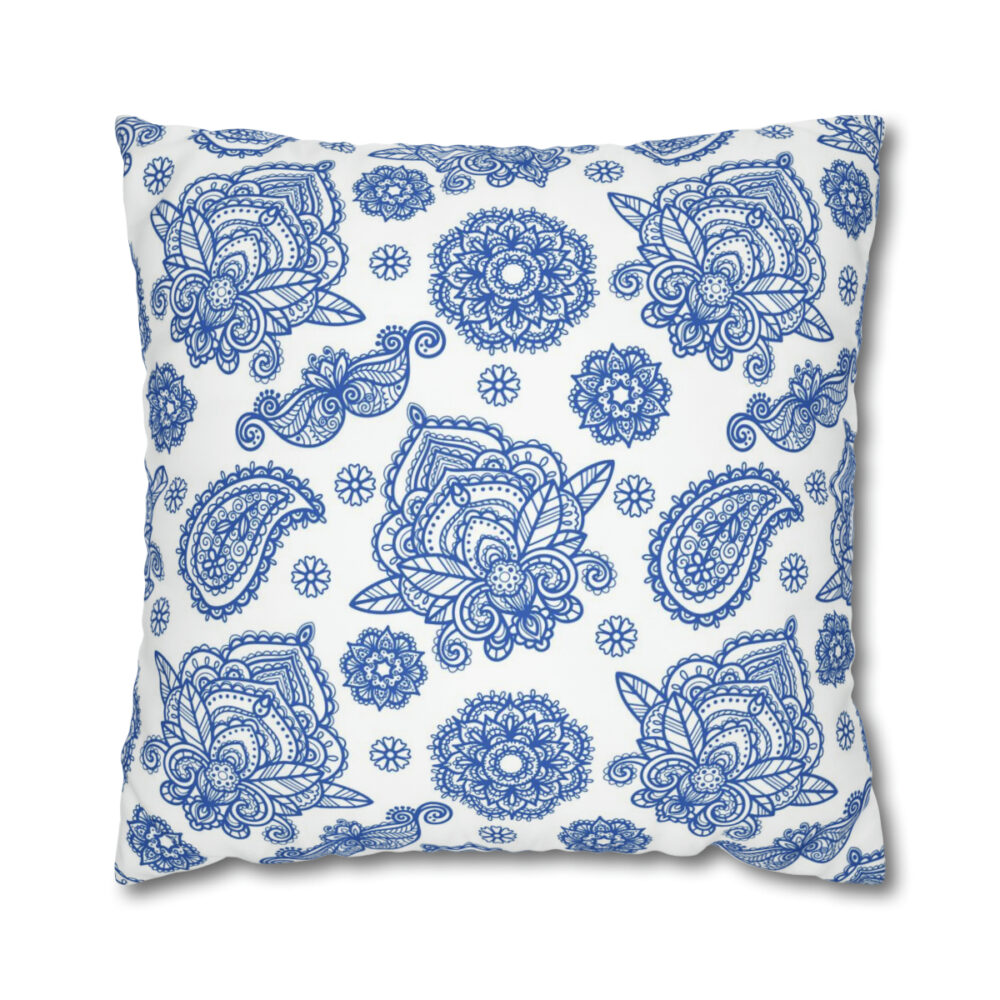 Blue & White Paisley Pillow Covers