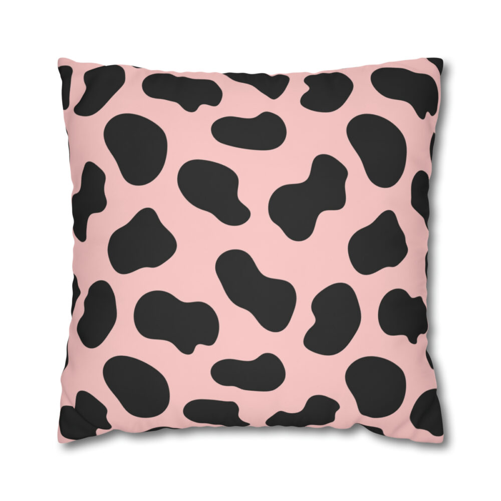 Black and Pink Cow Print Euro Shams