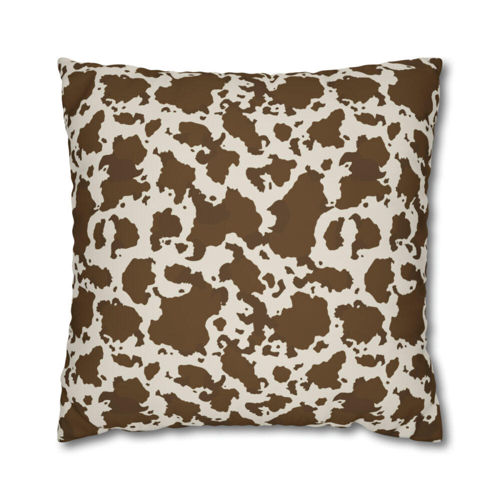 Beige Cow Print Euro Pillow Shams