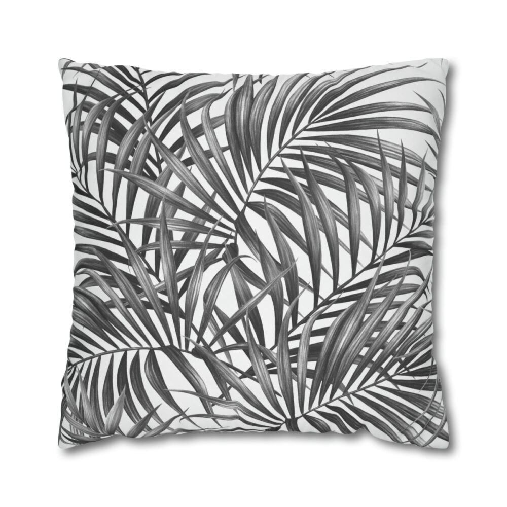 Black Palm Leaves Euro Shams