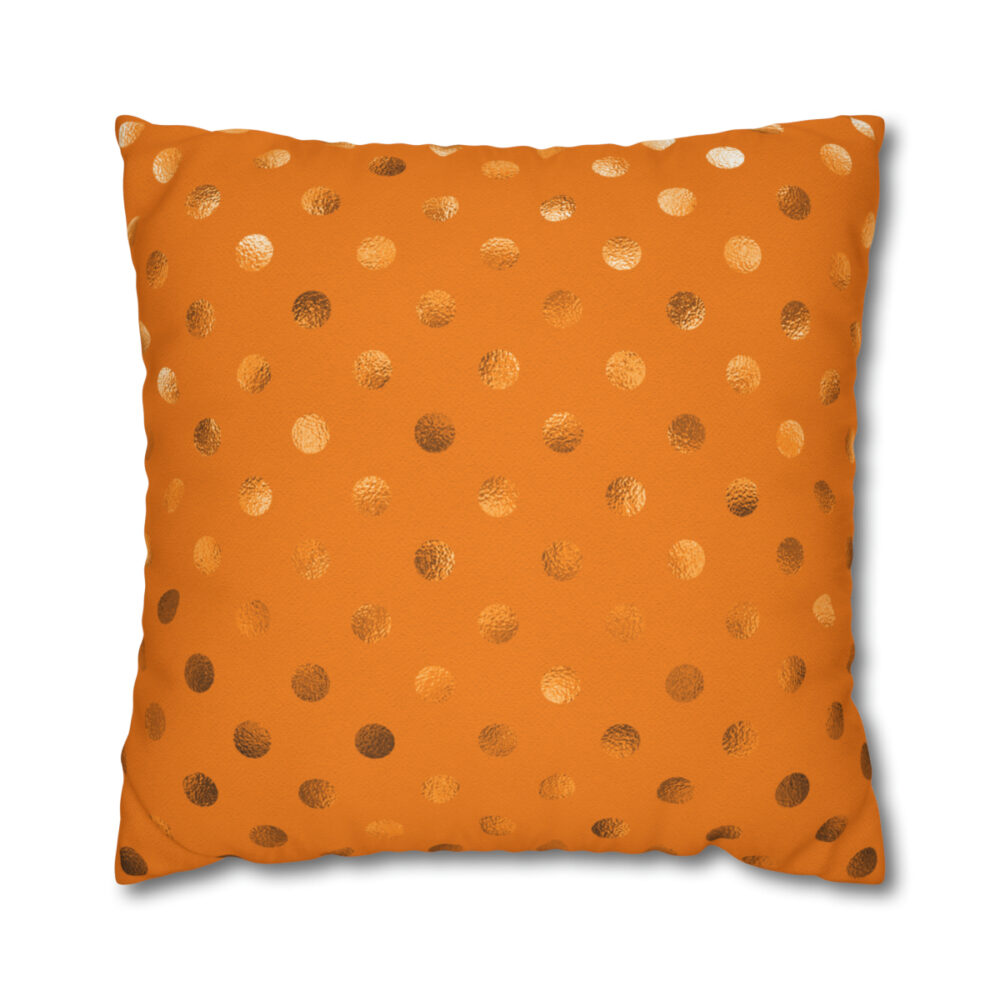 Orange Polka Dot Euro Shams