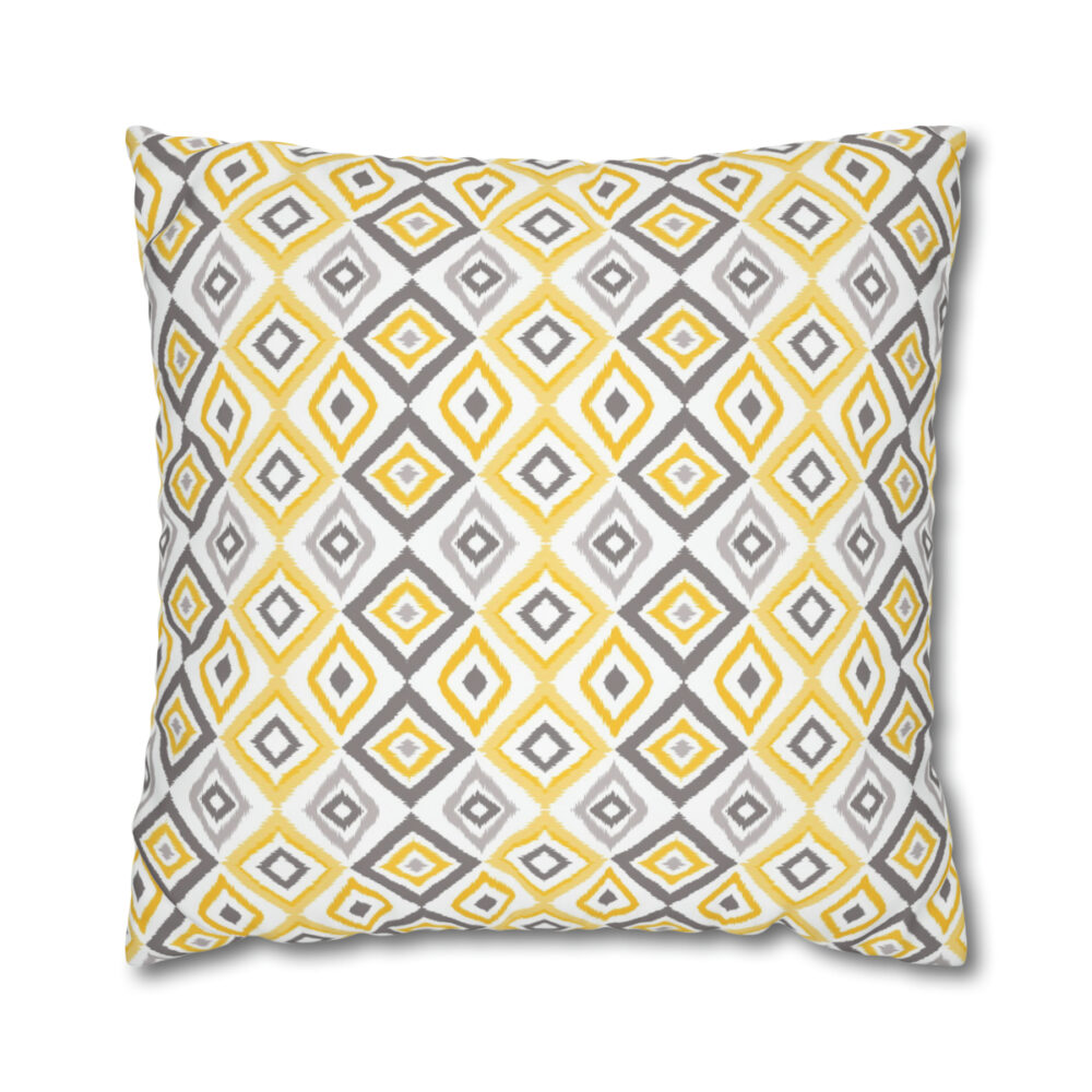 Gray & Yellow Ikat Euro Shams