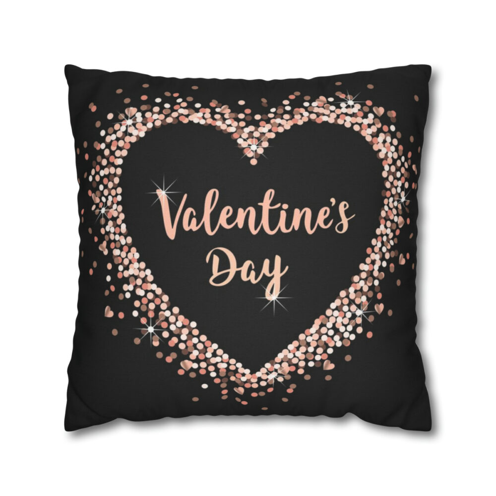 Rose Gold Glitter Hearts Pillow Covers