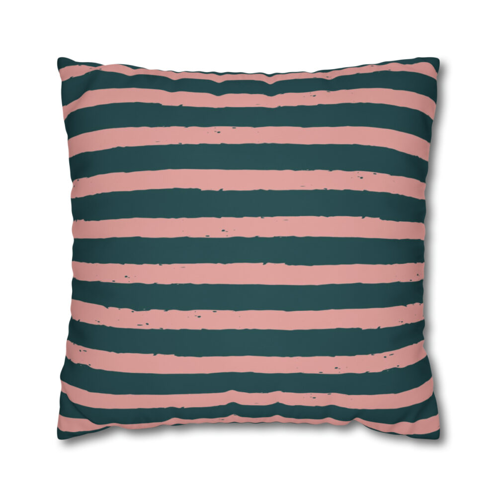 Green n Pink Striped Pillow Shams