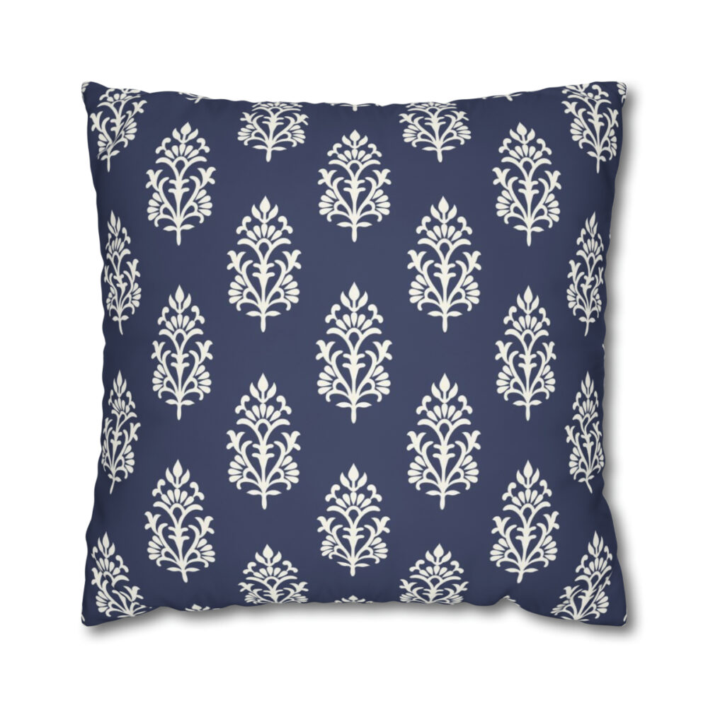 Dark Blue & White Floral Euro Shams