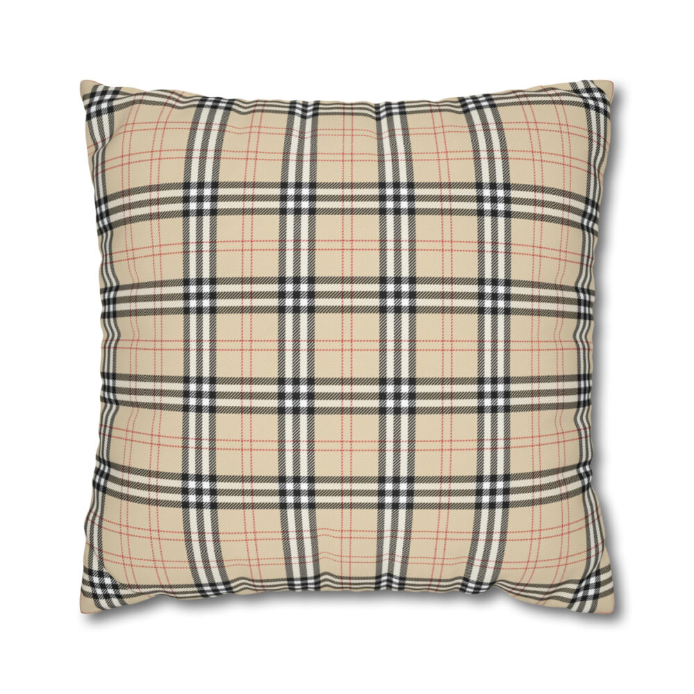 Beige Plaid Euro Shams