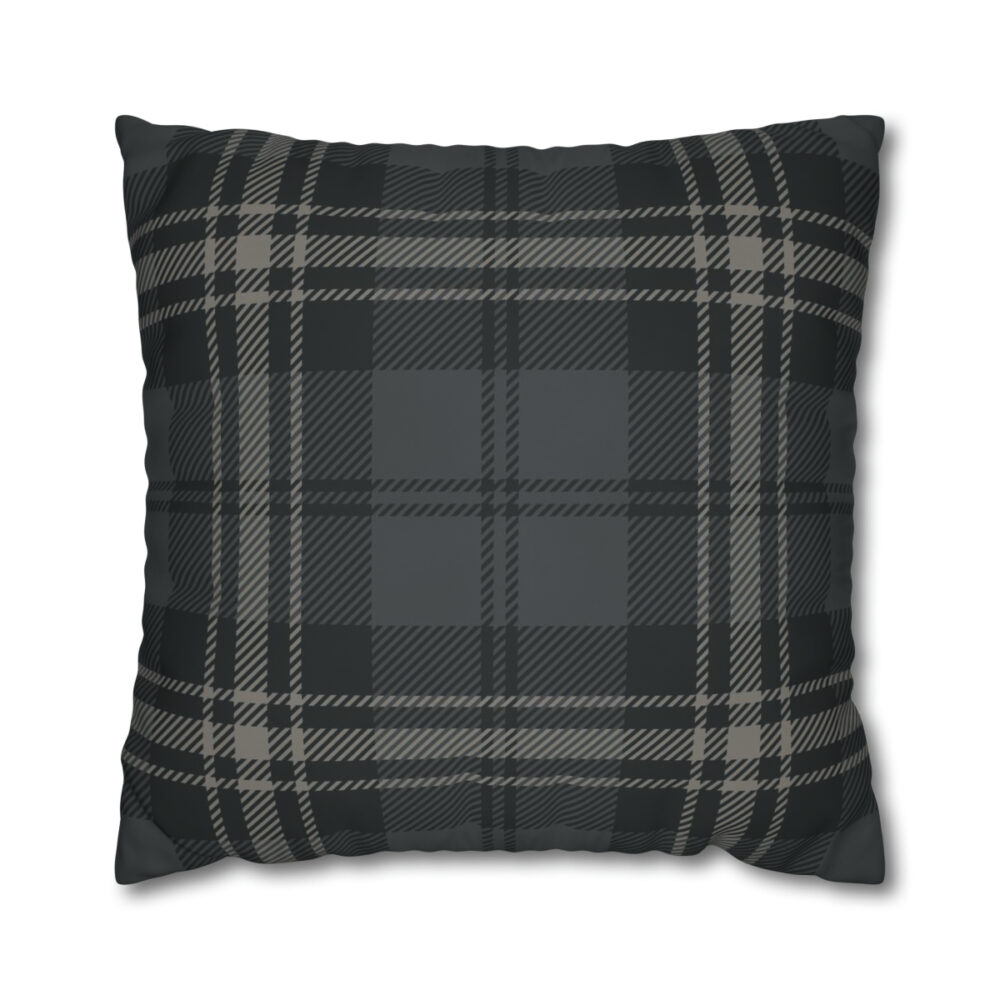 Dark Gray Plaid Euro Shams