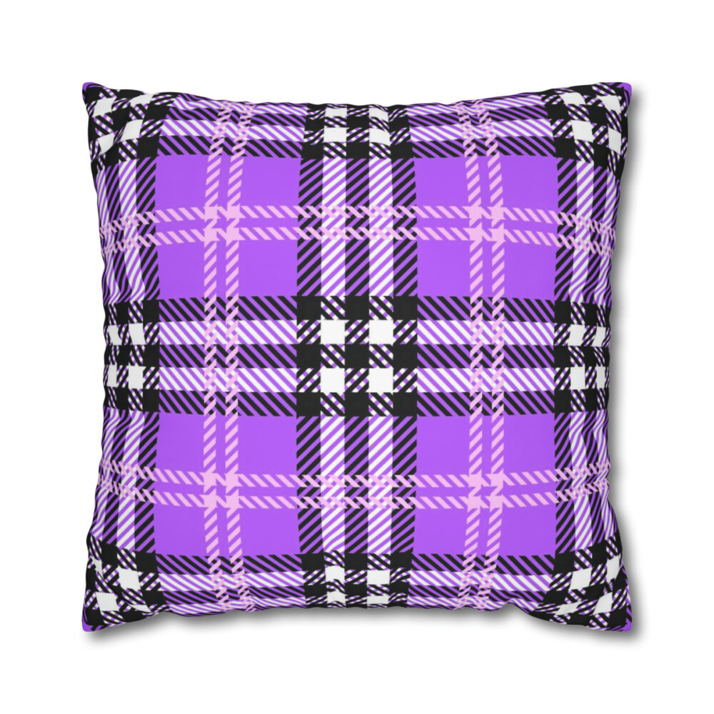 Purple Plaid Euro Pillow Covers