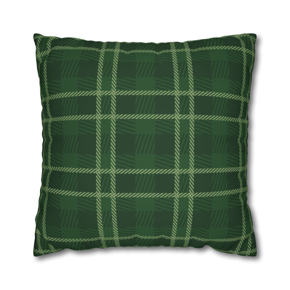 Modern Green Plaid Euro Pillow Covers