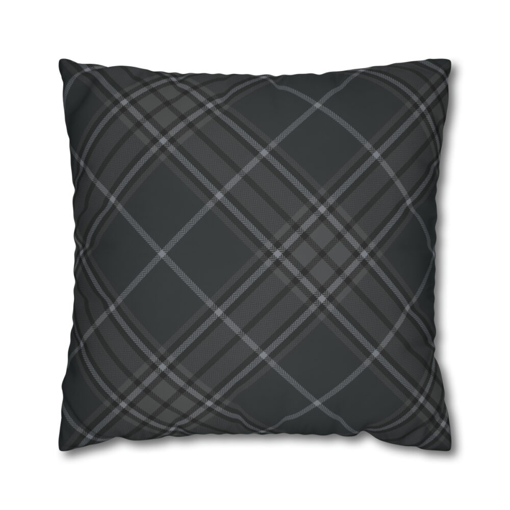 Dark Grey Plaid Euro Covers