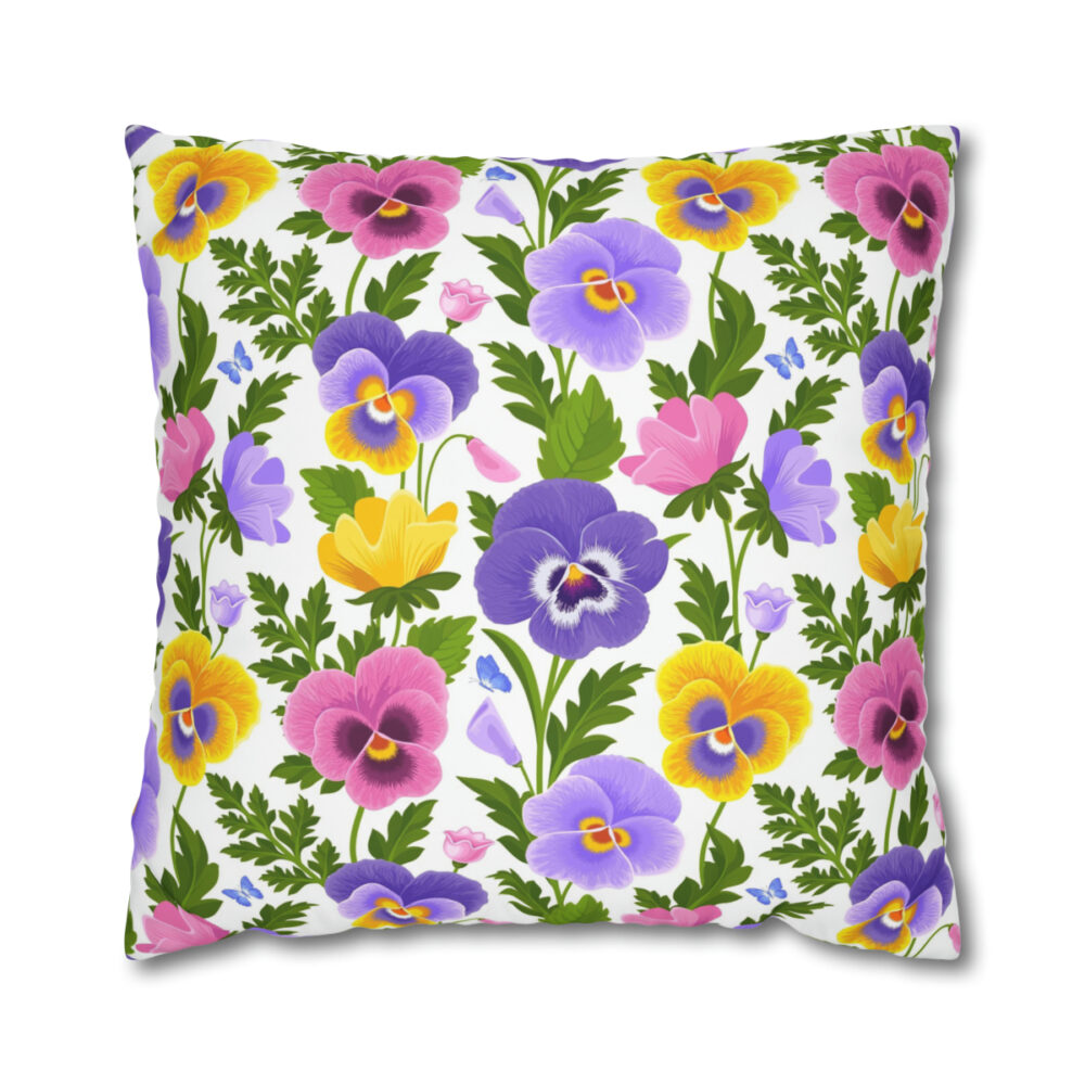 Multicolor Pansy Flowers Pillow Covers