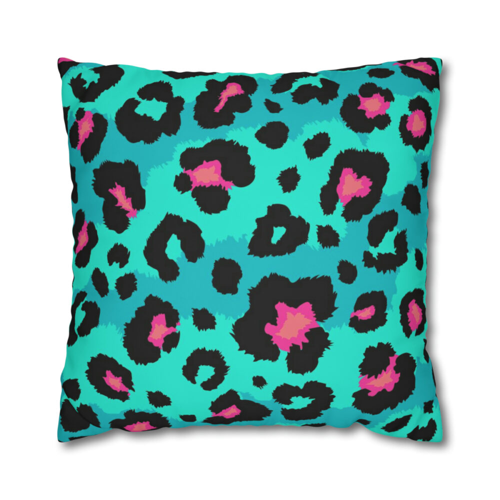 Teal Leopard Euro Shams