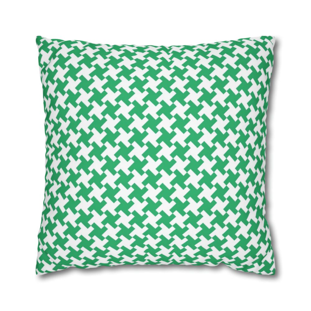 Green Houndstooth Euro Shams