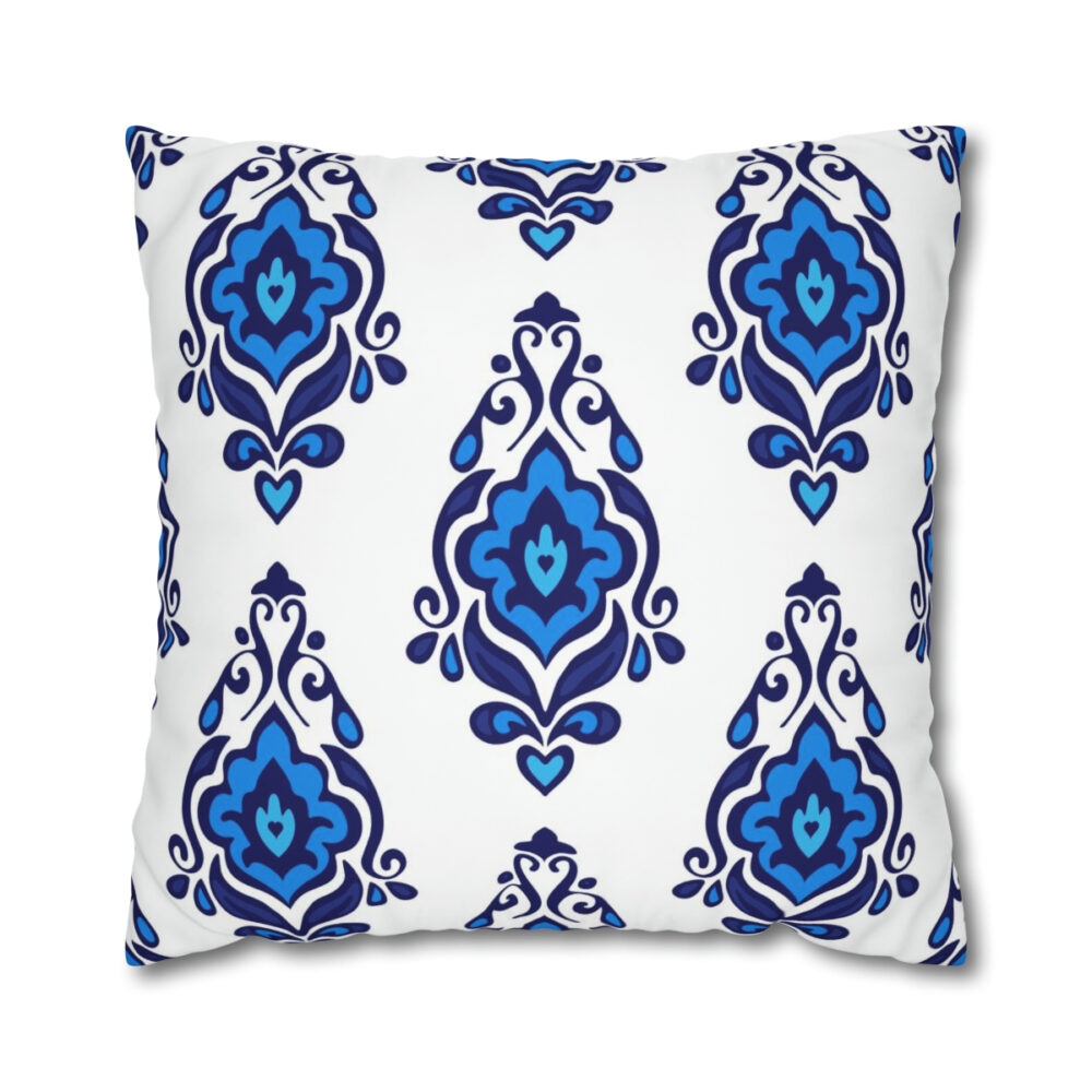 Blue Damask Euro Shams