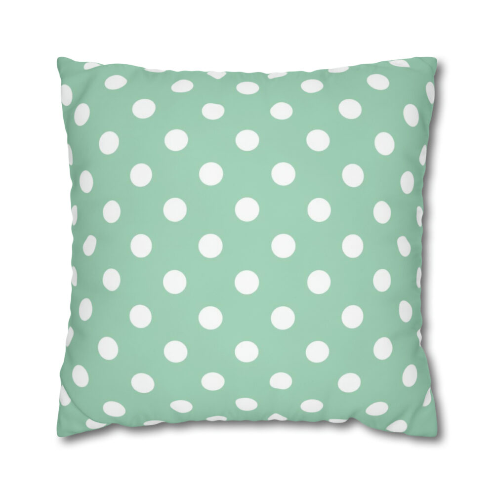 Mint Green Polka Dots Euro Shams