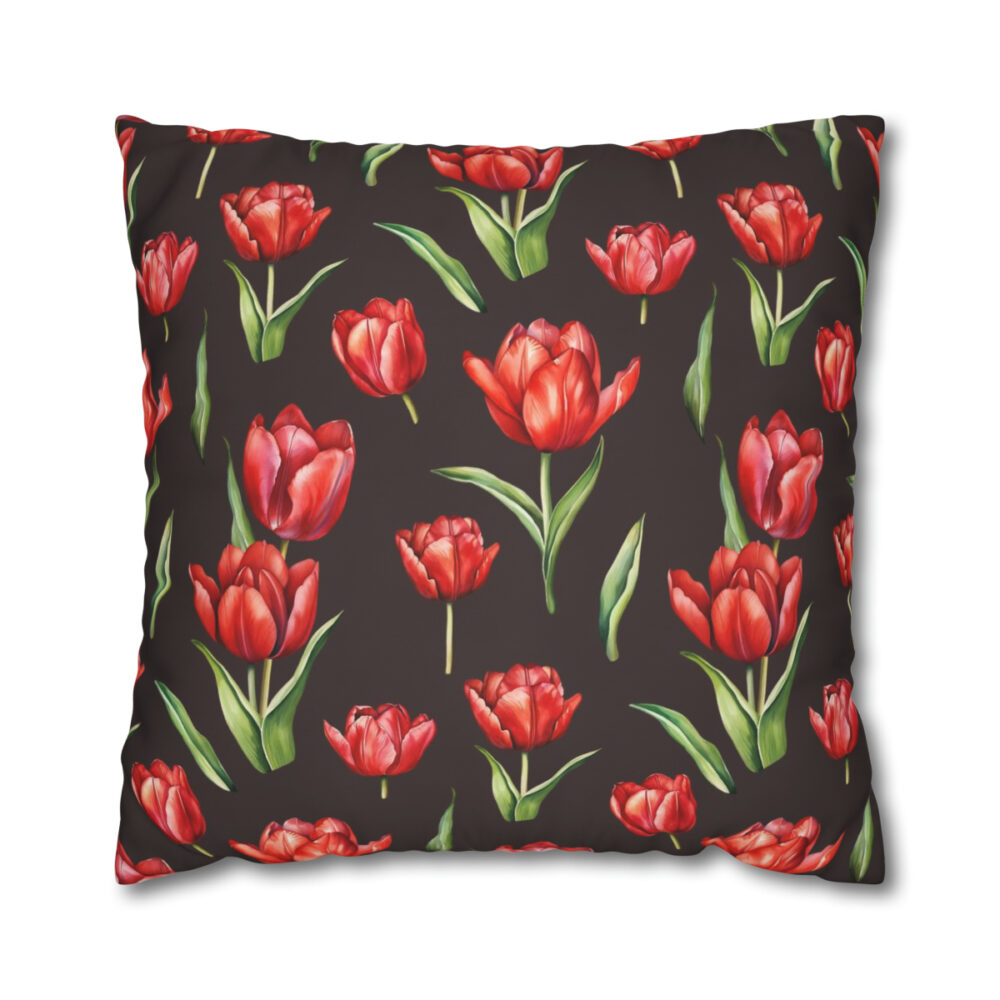 Red Tulips Euro Shams