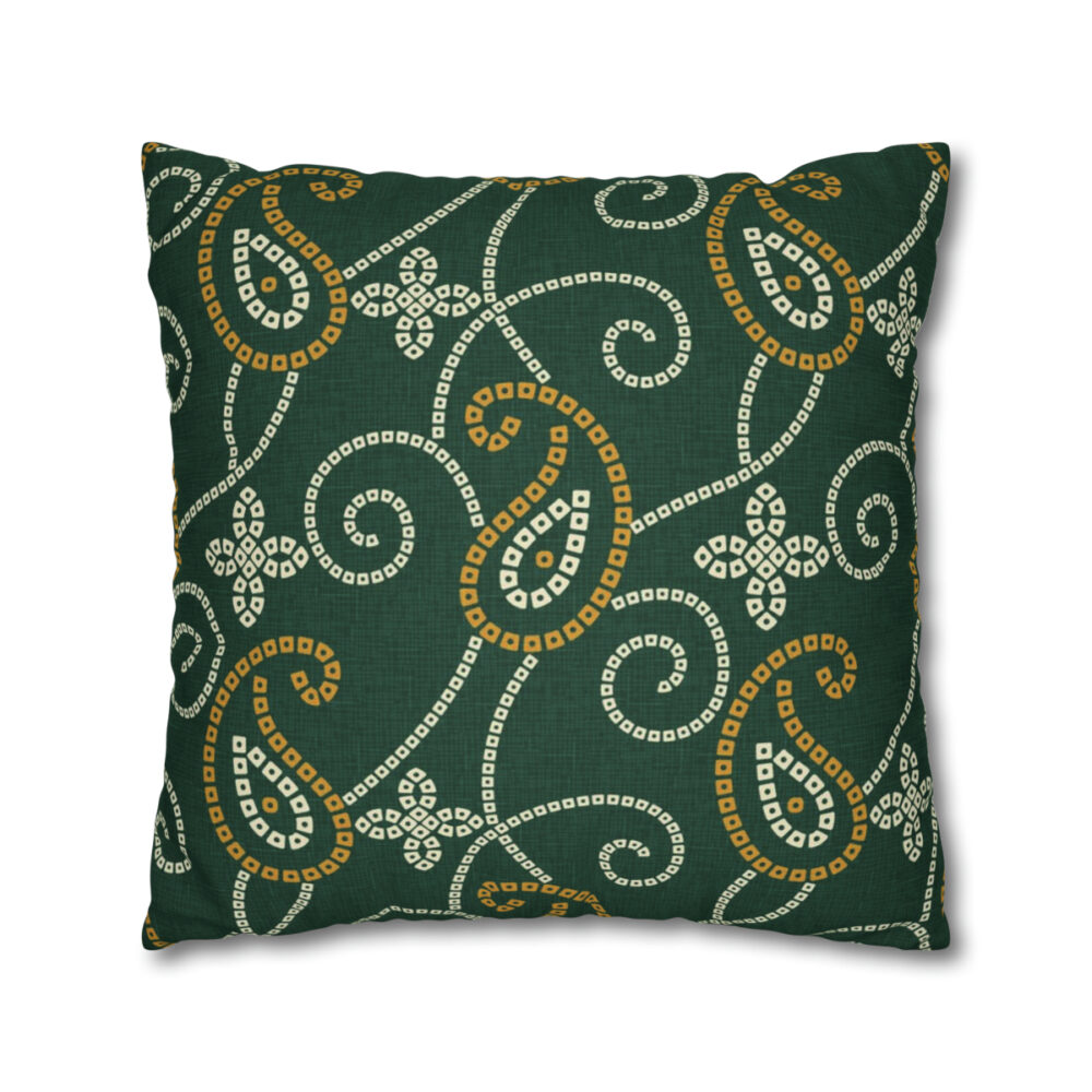 Green Paisley Throw Pillow Covers