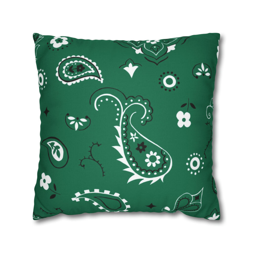 Green Bandana Print Pillow Covers