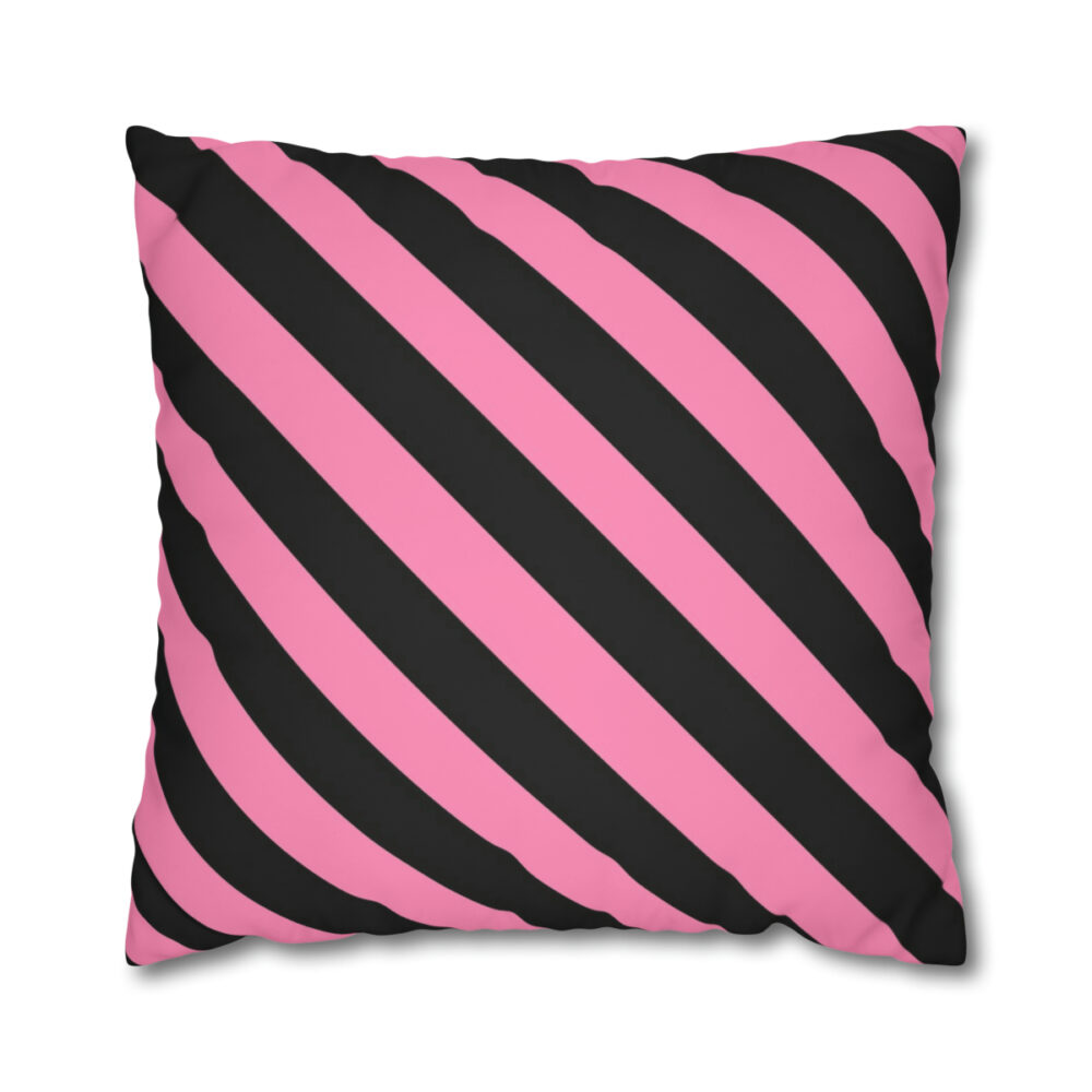 Black and Pink Striped Euro Shams